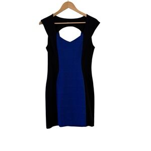 Express Y2K Bodycon Colorblock Dress Size XS/S Career Office Siren‎ Cut Out Mini